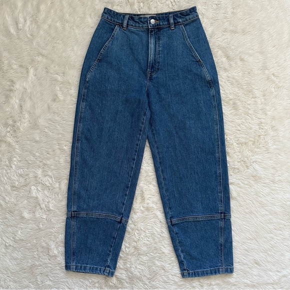 Everlane Jeans The Utility Barrel Jean High Waist Cropped Blue Regular Sz 27 - Picture 4 of 12